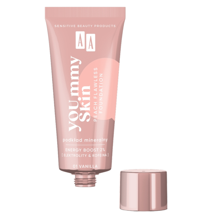 AA YOU.mmy Skin Peach Flawless Podkład mineralny, 01 Vanilla