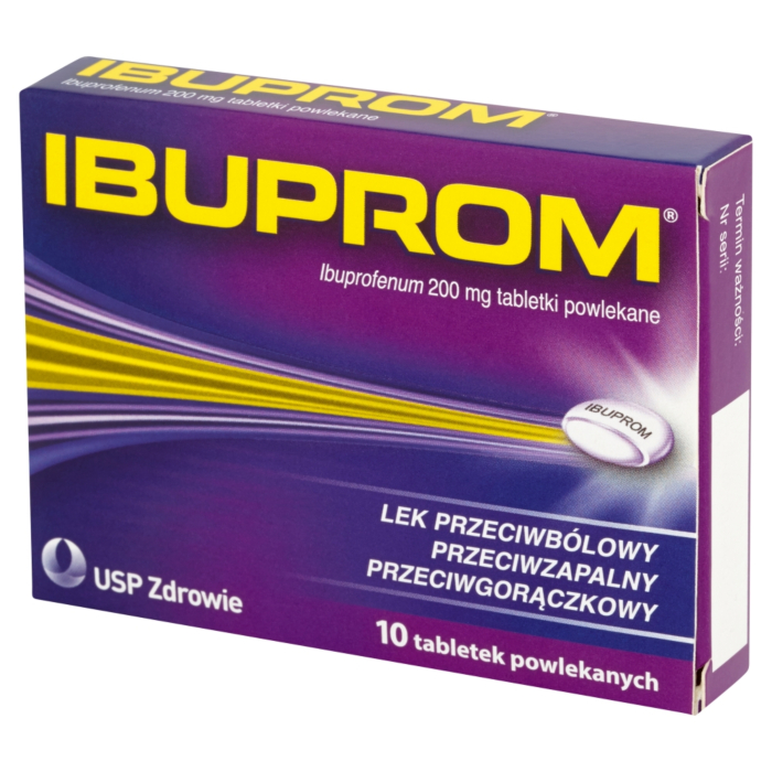 Ibuprom 200mg Tabletki przeciwbólowe i przeciwgorączkowe, 10 tabl.