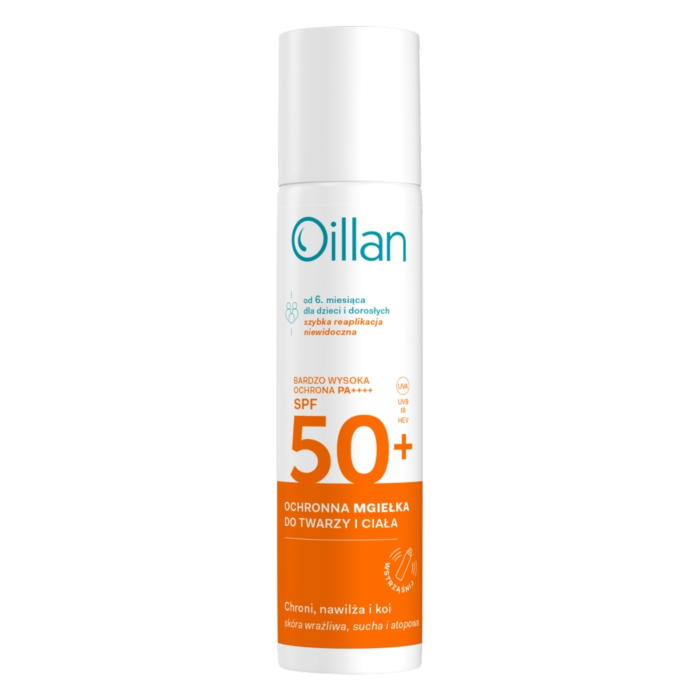 Oillan Sun Ochronna mgiełka przeciwsłoneczna z filtrem SPF50+ do skóry wrażliwej