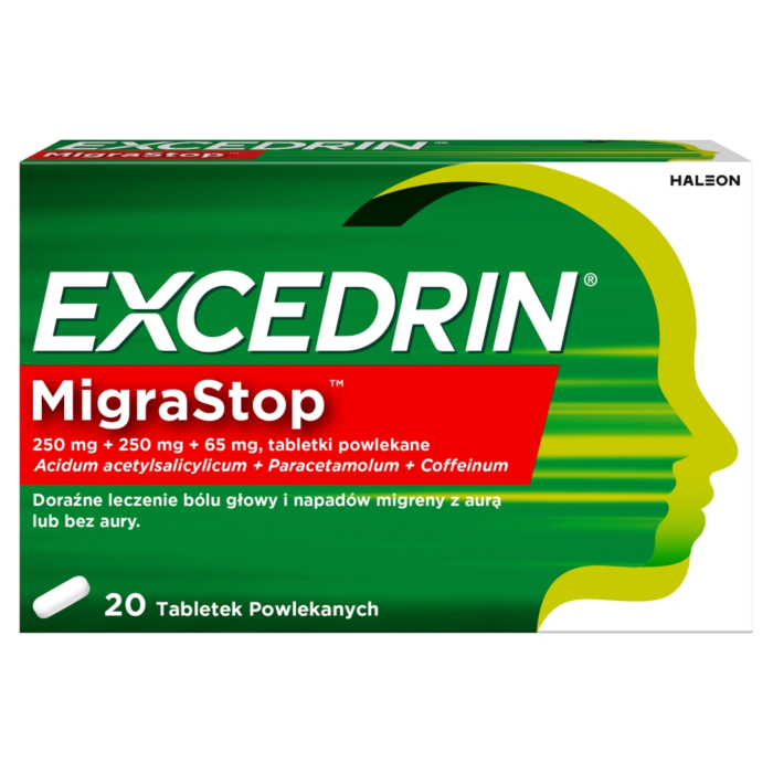 Excedrin MigraStop  250 mg + 250 mg + 65 mg, 20 tabletek
