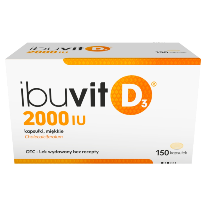 Ibuvit D3 2000 j.m., Witamina D, 150 kapsułek