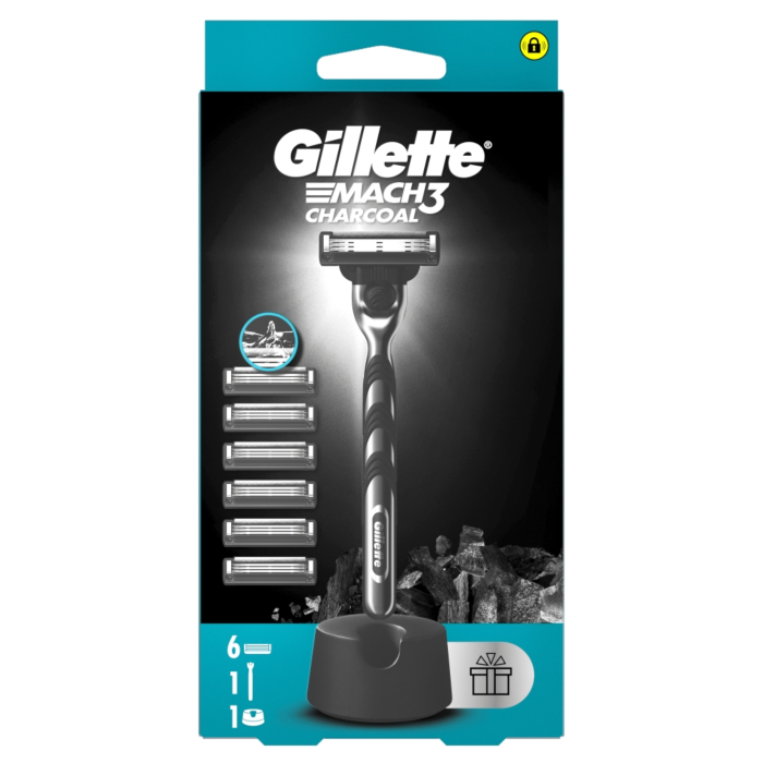 Gillette Mach3 Charcoal Maszynka do golenia + wkłady 6 szt.