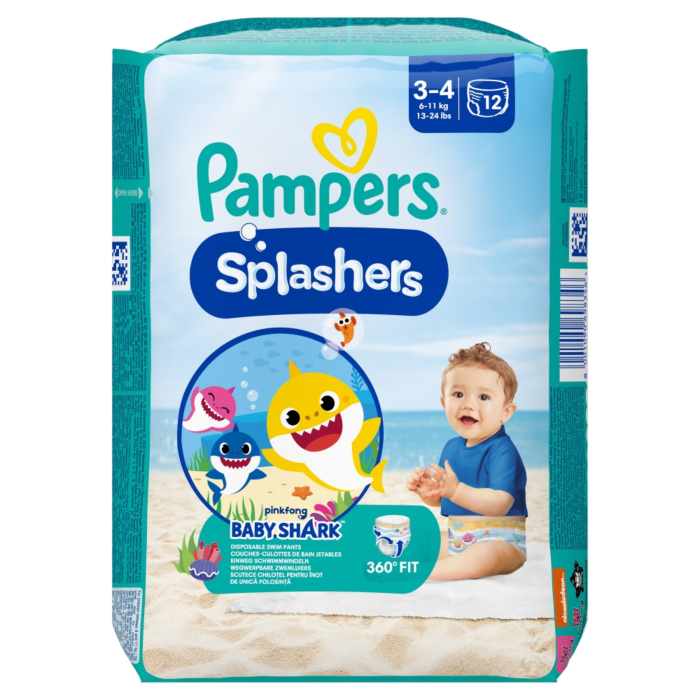 Pampers Pants Splashers Baby Shark Pieluchomajtki (3-4), 12szt.