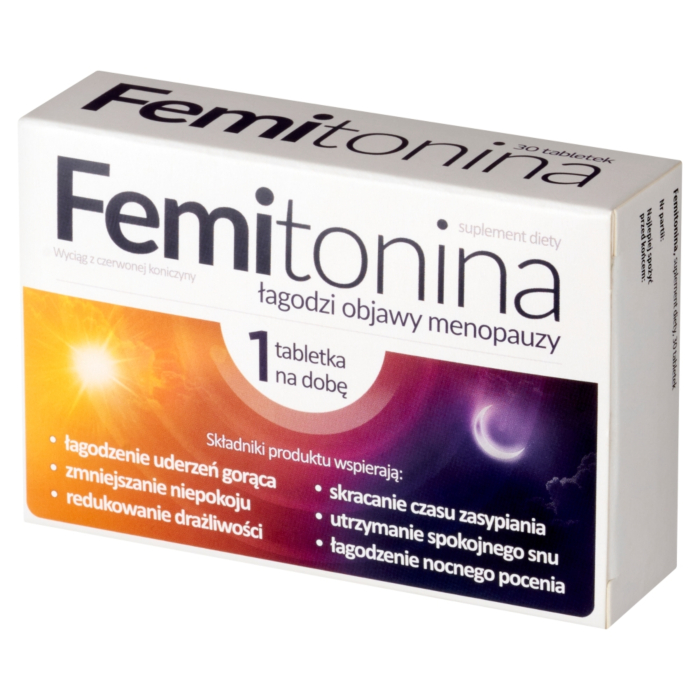 Femitonina, Preparat łagodzący objawy menopauzy, 30 Tabletek