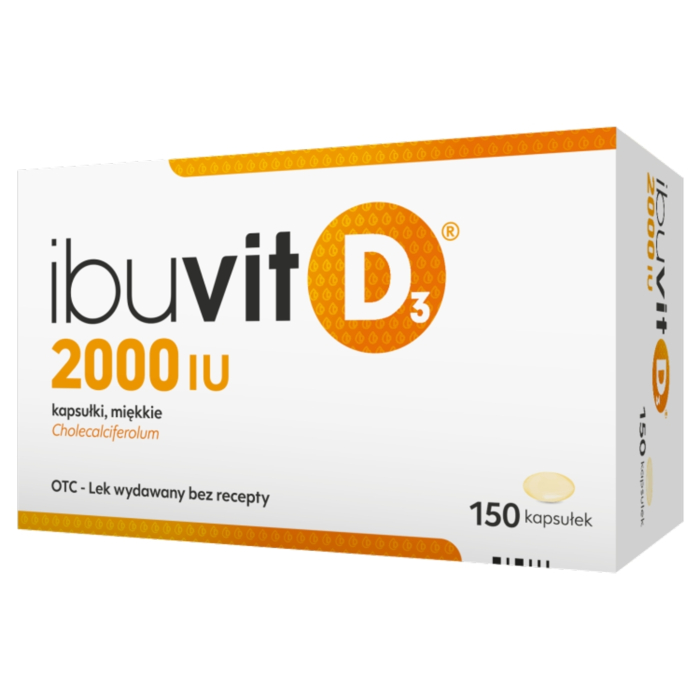 Ibuvit D3 2000 j.m., Witamina D, 150 kapsułek