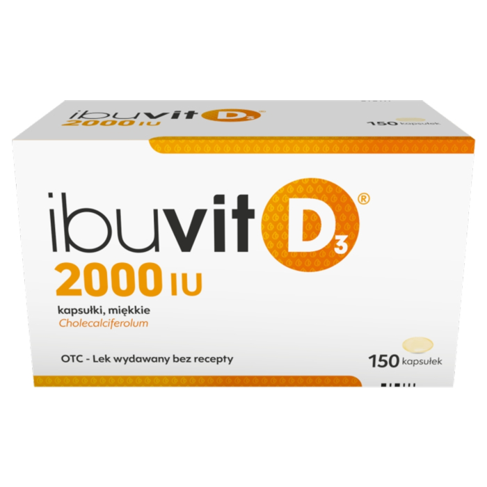 Ibuvit D3 2000 j.m., Witamina D, 150 kapsułek