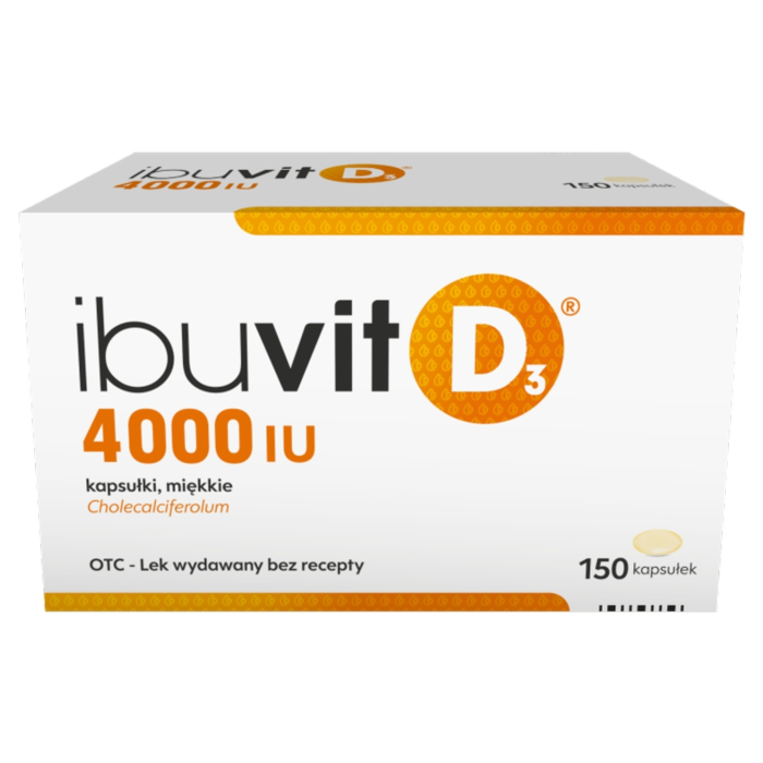 Ibuvit D3 4000 j.m., Witamina D, 150 kapsułek