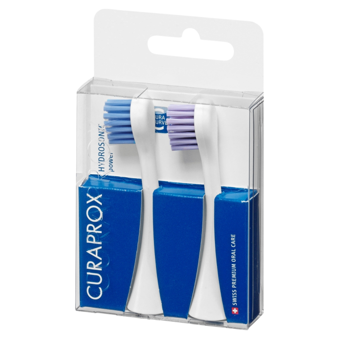 Curaprox Hydrosonic Pro Power Główki do szczoteczki (niebieski/fioletowy), Dwupak