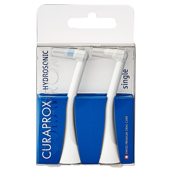 Curaprox Hydrosonic Pro Single Główki do szczoteczki (biały/niebieski), Dwupak