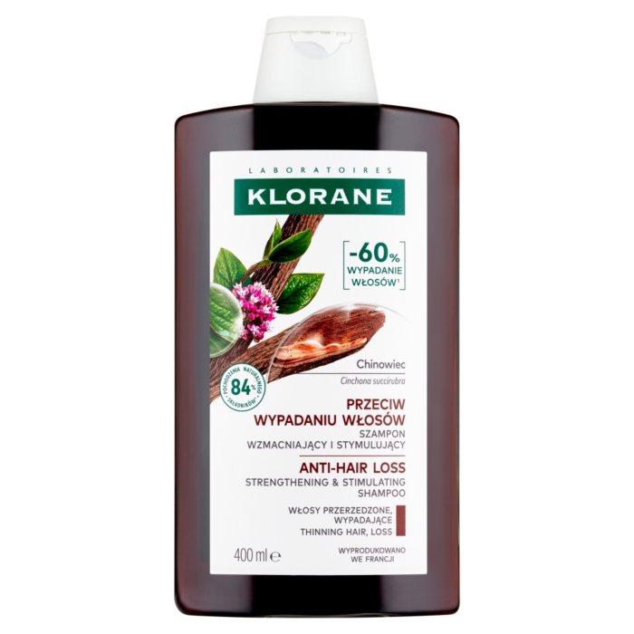 Klorane Przeciw Wypadaniu Włosów Szampon wzmacniający i stymulujący z chininą, 400 ml