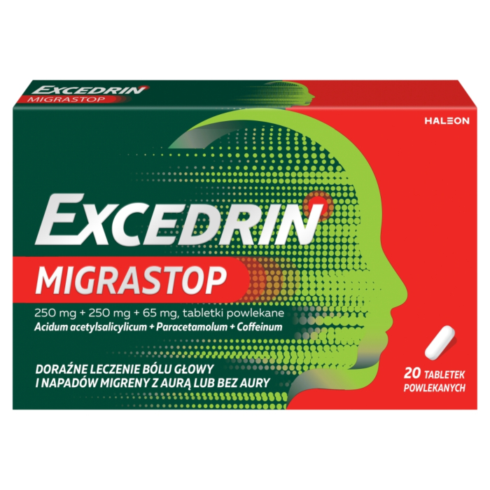 Excedrin MigraStop  250 mg + 250 mg + 65 mg, 20 tabletek