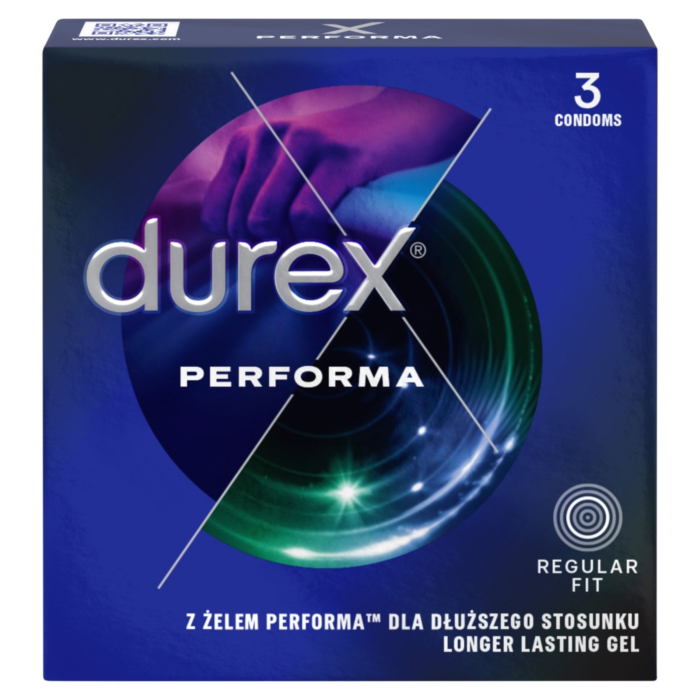 Durex Performa Prezerwatywy pokryte lubrykantem, 3 szt.