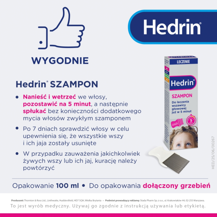 Hedrin, Szampon do leczenia wszawicy głowowej 