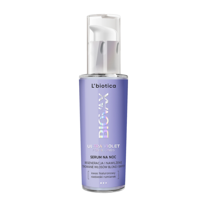L'biotica Biovax Ultra Violet for Blonds Serum tonujące na noc do włosów blond i siwych 