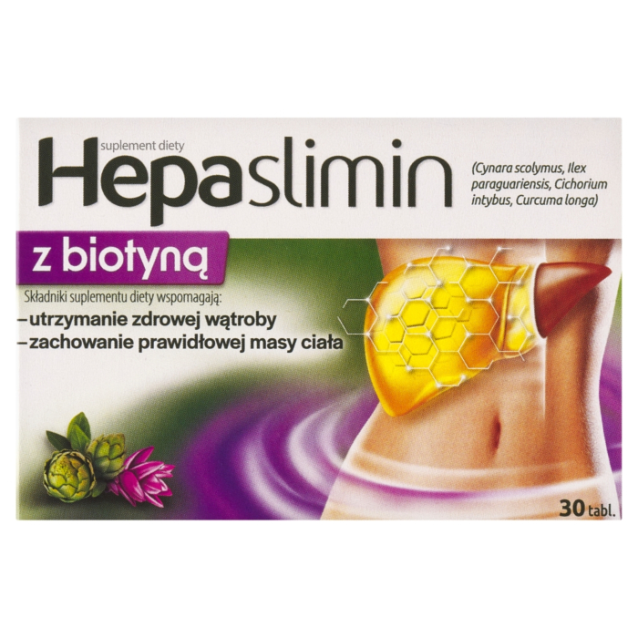 Hepaslimin z Biotyną, Preparat wspomagający pracę wątroby, Tabletki
