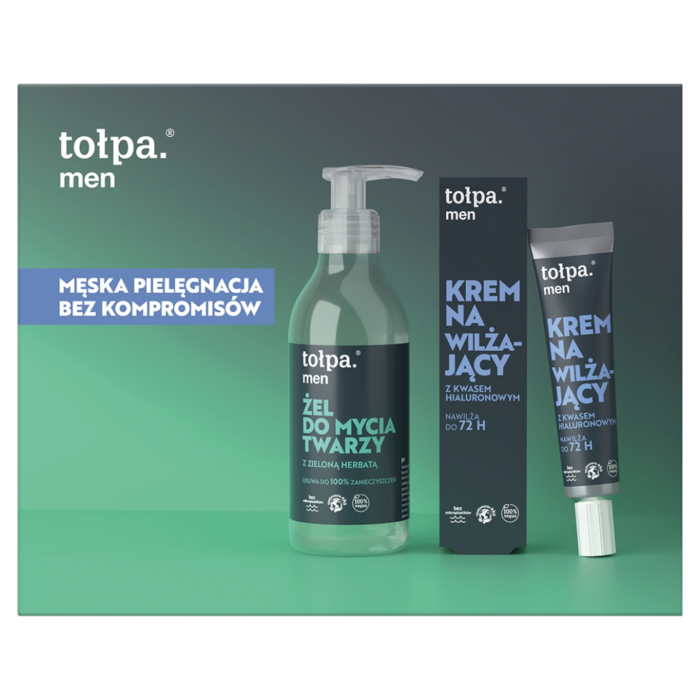 Tołpa zestaw Men: Krem nawilżający 40ml + Żel do mycia twarzy 195ml