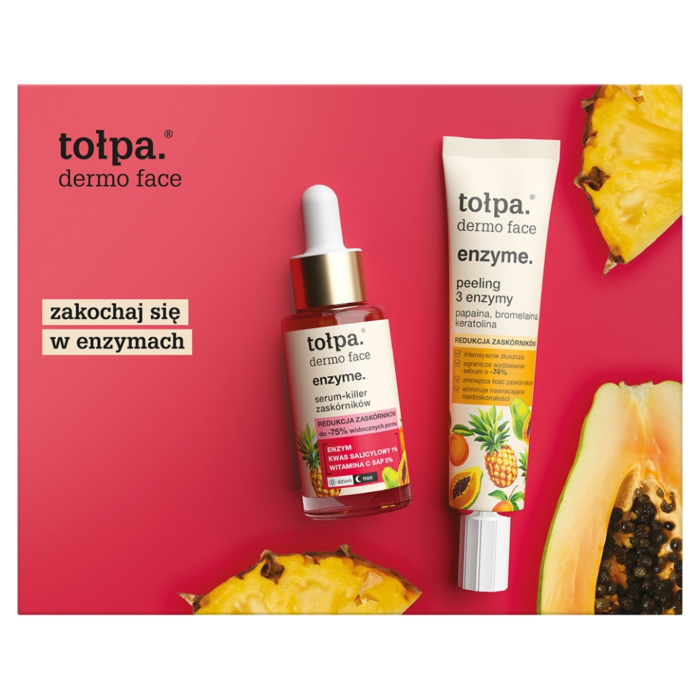 Tołpa zestaw Dermo Enzyme: Peeling 3 Enzymy 40ml + Serum-killer zaskórników 30ml