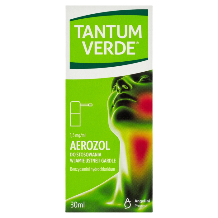 Tantum Verde 1,5 mg/ml, Aerozol do stosowania w jamie ustnej i gardle