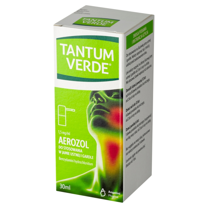 Tantum Verde 1,5 mg/ml, Aerozol do stosowania w jamie ustnej i gardle