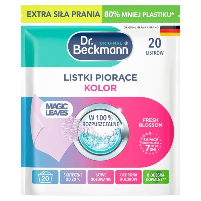 Dr Beckmann Magic Leaves Chusteczki do prania kolorowego