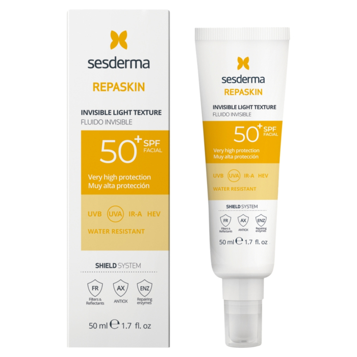 Sesderma Repaskin Invisible, Fluid przeciwsłoneczny do twarzy SPF50+