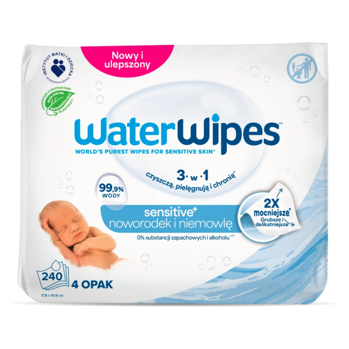 WaterWipes BIO Chusteczki nawilżane wodne, 4 x 60 szt.