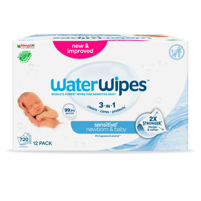 WaterWipes Bio - Chusteczki nawilżane wodne, 12 x 60 szt.