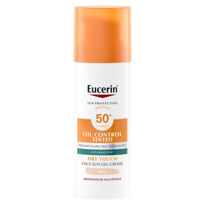 Eucerin Oil Control SPF 50+ Dry Touch Żel-krem ochronny koloryzujący Light, 50 ml