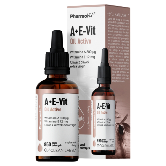 PharmoVit Clean Label A+E-Vit Oil Active Płyn