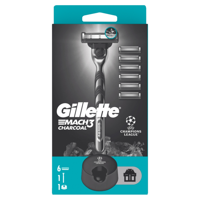 Gillette Mach3 Charcoal Maszynka do golenia + wkłady 6 szt.