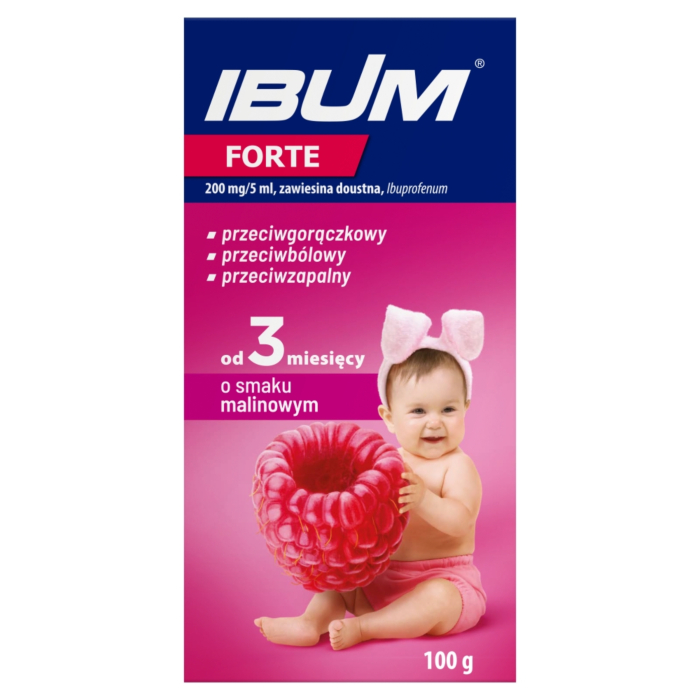 Ibum Forte  200 mg/5ml Smak malinowy Zawiesina doustna, 100 g