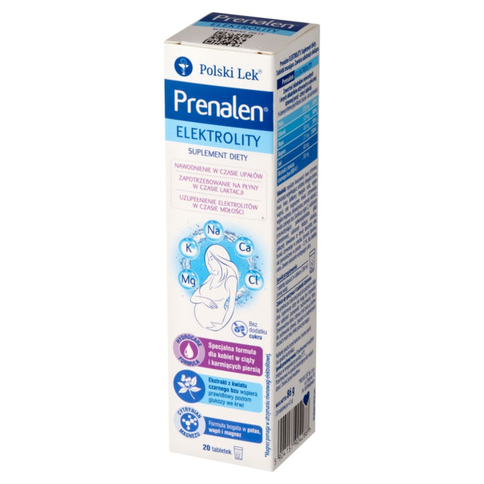 Prenalen Elektrolity,  Tabletki Musujące o Smaku Ananasa z Pomarańczą, 20 szt.