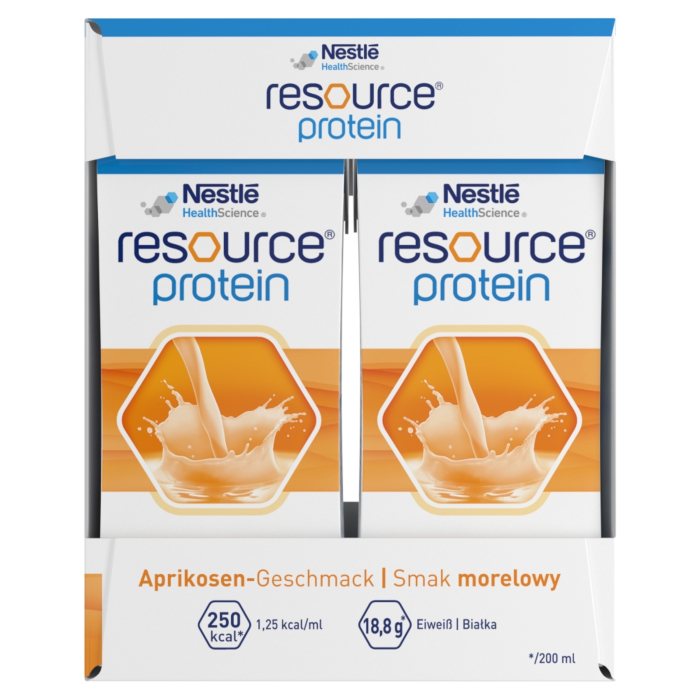 Nestlé Resource Protein Preparat odżywczy w płynie smak morelowy 4 x 200 ml