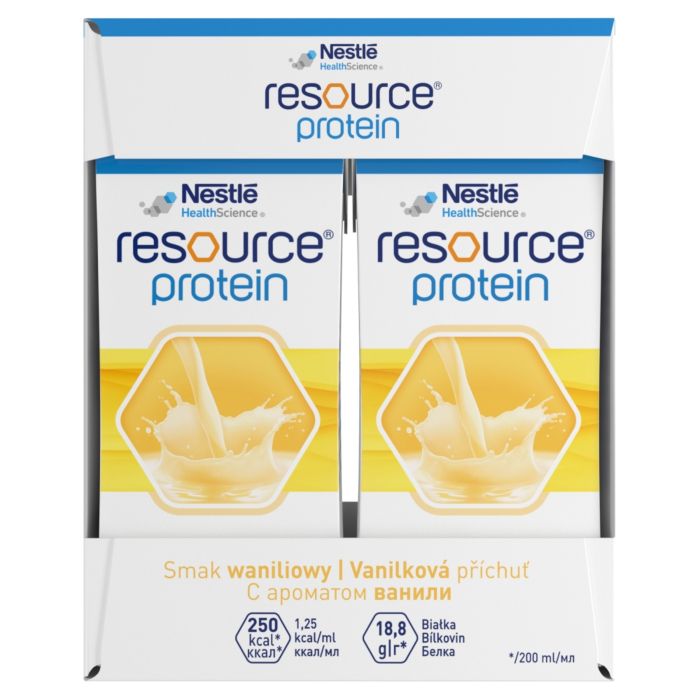 Nestlé Resource Protein Preparat odżywczy w płynie smak waniliowy 4 x 200 ml