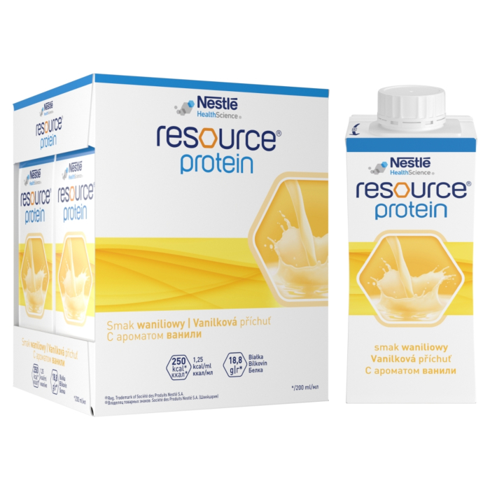 Nestlé Resource Protein Preparat odżywczy w płynie smak waniliowy 4 x 200 ml