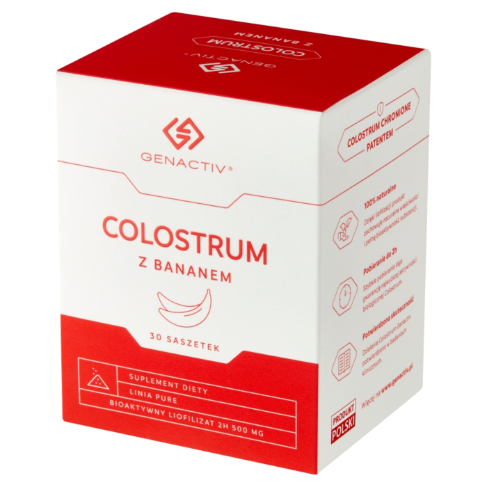 Genactiv Colostrum z Bananem Preparat wzmacniający odporność Proszek
