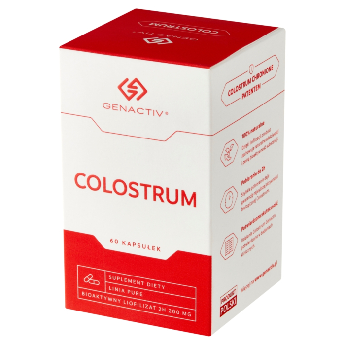 Genactiv Colostrum Preparat wzmacniający odporność, 60 Kapsułek