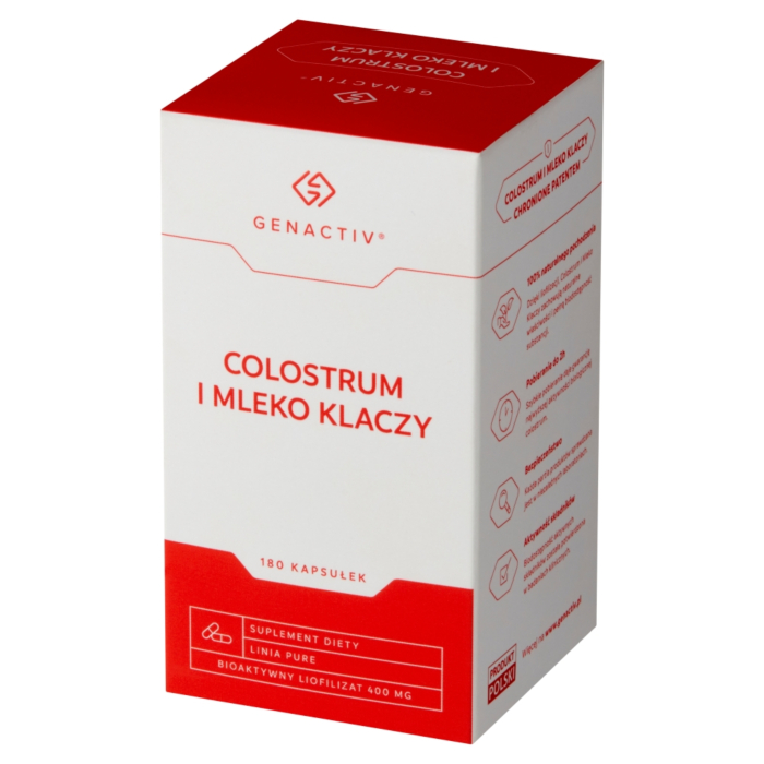 Genactiv Colostrum i Mleko Klaczy Preparat wzmacniający odporność Kapsułki