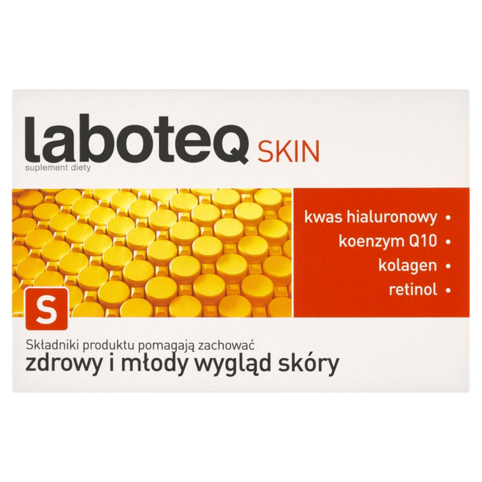 Laboteq Skin, Suplement diety z kolagenem, koenzymem Q10, kwasem hialuronowym i retinolem, Tabletki