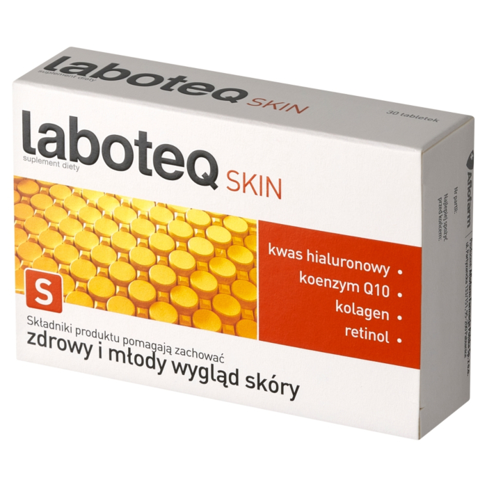 Laboteq Skin, Suplement diety z kolagenem, koenzymem Q10, kwasem hialuronowym i retinolem, Tabletki