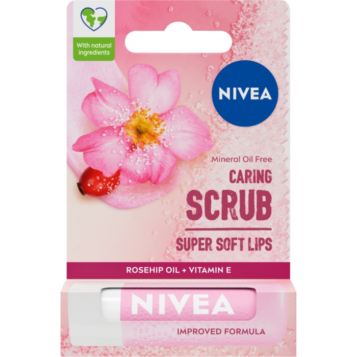 Nivea Pielęgnujący Peeling do ust w Sztyfcie Dzika Róża