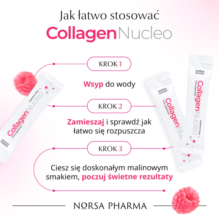 Collagen Nucleo Smak malinowy Proszek w saszetkach, 30 szt.