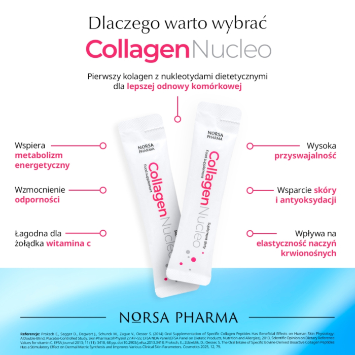 Collagen Nucleo Smak malinowy Proszek w saszetkach, 30 szt.