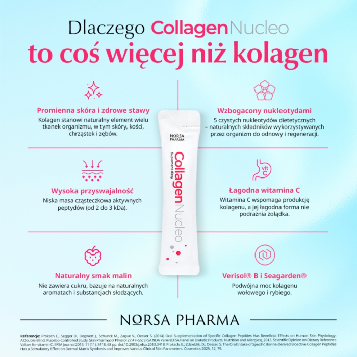 Collagen Nucleo Smak malinowy Proszek w saszetkach, 30 szt.