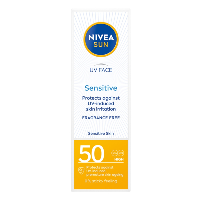 Nivea Sun UV Face Sensitive SPF50 przeciwsłoneczny Krem do twarzy dla skóry wrażliwej 