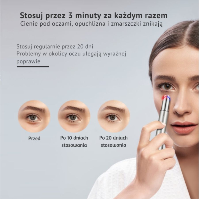 BAFFS BEAUTY PEN Masażer pod oczy sonoforeza i fototerapia perłowy