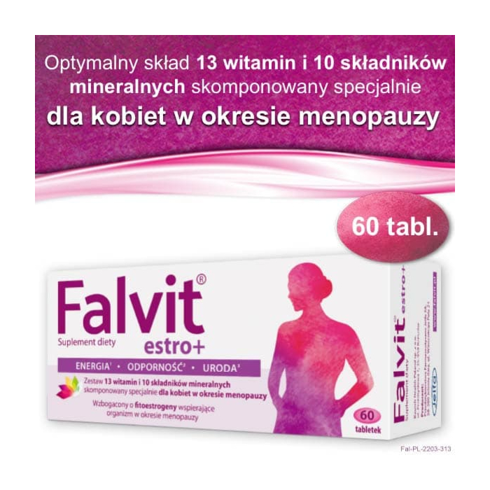 Falvit Estro+, Preparat łagodzący objawy menopauzy, Tabletki