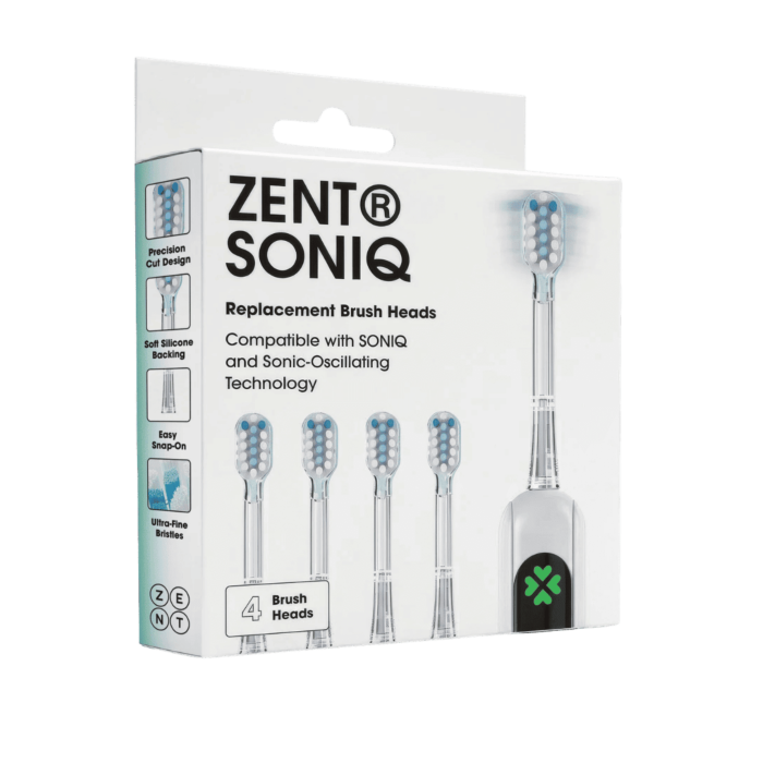 ZENT Końcówki do szczoteczki sonicznej SoniQ z włosiem DuPont 4 sztuki