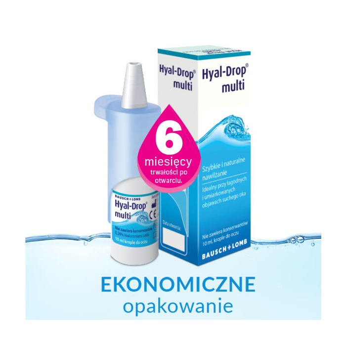 Hyal-Drop Multi, Nawilżające krople do oczu, Bez konserwantów