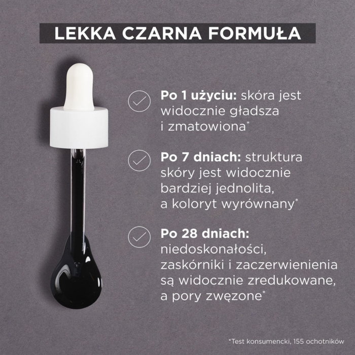 Garnier Skin Naturals Czysta Skóra Serum przeciw niedoskonałościom z Kwasem Aha, Bha i Węglem